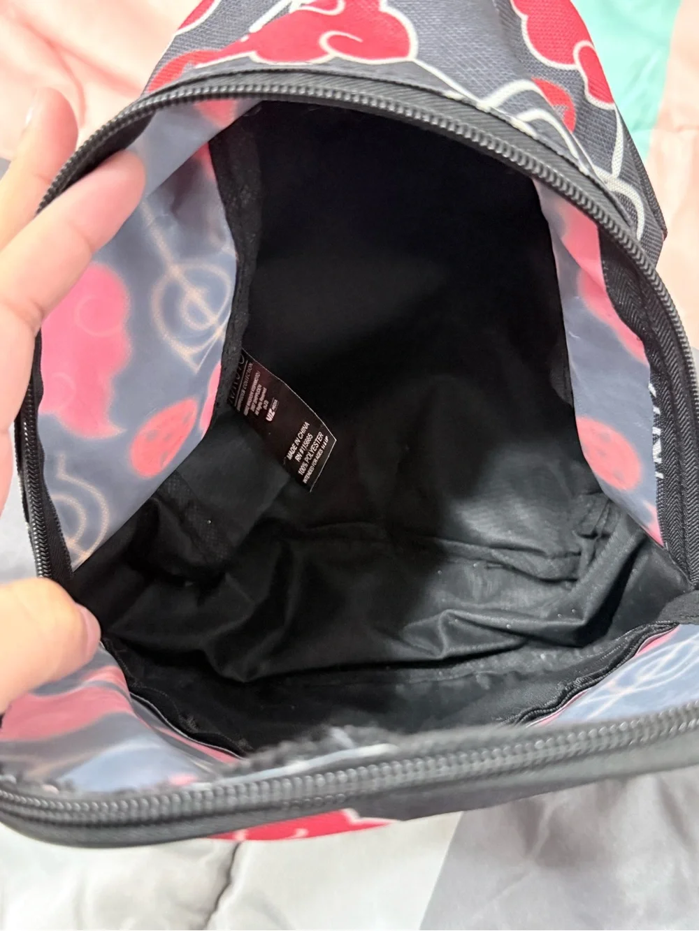 Unbranded Black & Red Patterned Mini Backpack for Men
